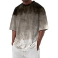 thumbnail image 2 of Men's Graphic Crewneck Tshirt Plus Size Short Sleeve Gradient Color Casual Big and Tall Tees Gray XL, 2 of 5