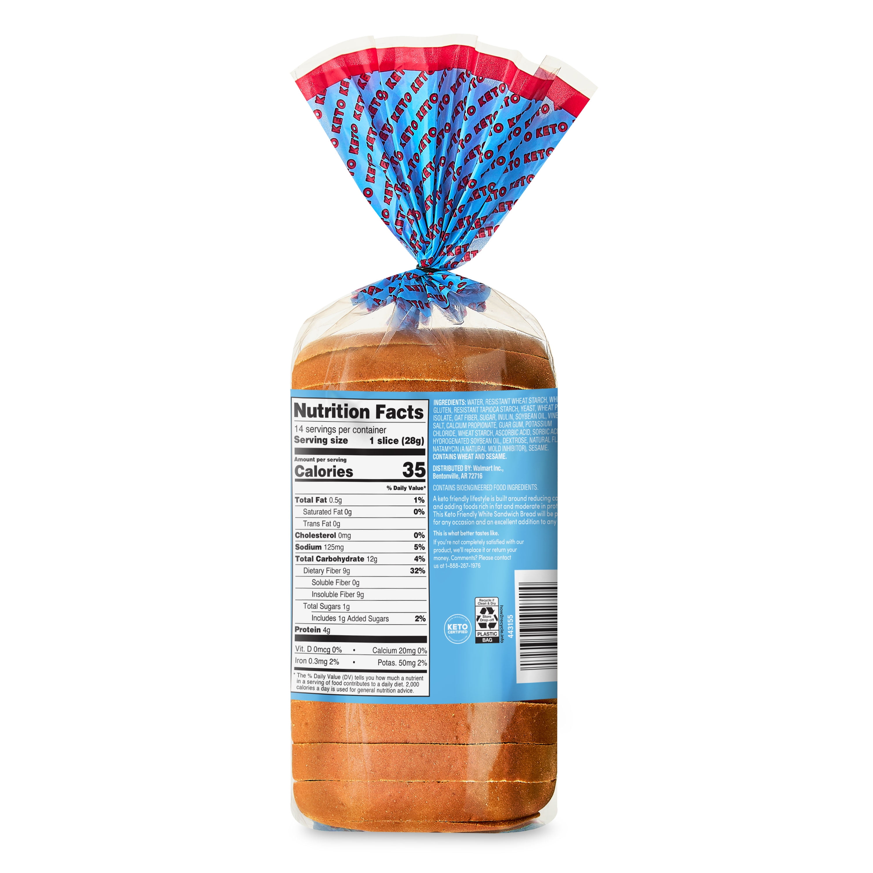 bettergoods Keto Friendly White Sandwich Bread, 14 oz