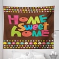 thumbnail image 1 of Saying Tapestry, Retro Cartoon Style Funky Colorful Letters and Floral Borders with Dots, Fabric Wall Hanging Decor for Bedroom Living Room Dorm, 5 Sizes, Multicolor, by Ambesonne, 1 of 1
