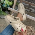 thumbnail image 3 of Unisex Classic Perforated Clogs Arch Support Sandals Garden Shoes Lightweight Slip on Sneakers for Garden Beach Quick Drying Washable Slides Khaki Size 7.5, 3 of 5
