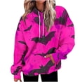 thumbnail image 2 of WXLWZYWL Halloween Hoodies for Women Plus Size Long Sleeve Shirts Crewneck Bat Pumpkin Ghost Witch Printed Cute Y2k Loose Casual Pullover Tee Tops Hoodies, 2 of 6