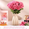thumbnail image 4 of 50 Pcs Artificial Rose Flower Realistic Silk Roses with Stem Bouquet of Flowers Plastic Flowers Real Looking Fake Roses for Home Wedding Centerpieces Party Decorations (Burgundy), 4 of 7