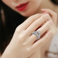 thumbnail image 4 of CILENON Us 5 To 11 Silver Promise Rings Delicate Design Knot Set Diamond Fashion Ring Light Luxury High Grade Ring (Silver,11), 4 of 6