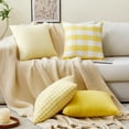 thumbnail image 6 of Yellow Striped Summer Outdoor Throw Pillow Covers 18x18 Set of 2, 18 x 18 Yellow and White Outdoor Throw Pillows, Modern Farmhouse Boho Decor Pillow Covers for Porch Patio (No Pillow Inserts), 6 of 6