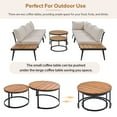 thumbnail image 5 of 6-Piece Outdoor Sectional Sofa Set with Round Nesting Coffee Tables and Seating Sofa with Cushions for Patio, Porch and Garden (Beige), 5 of 9
