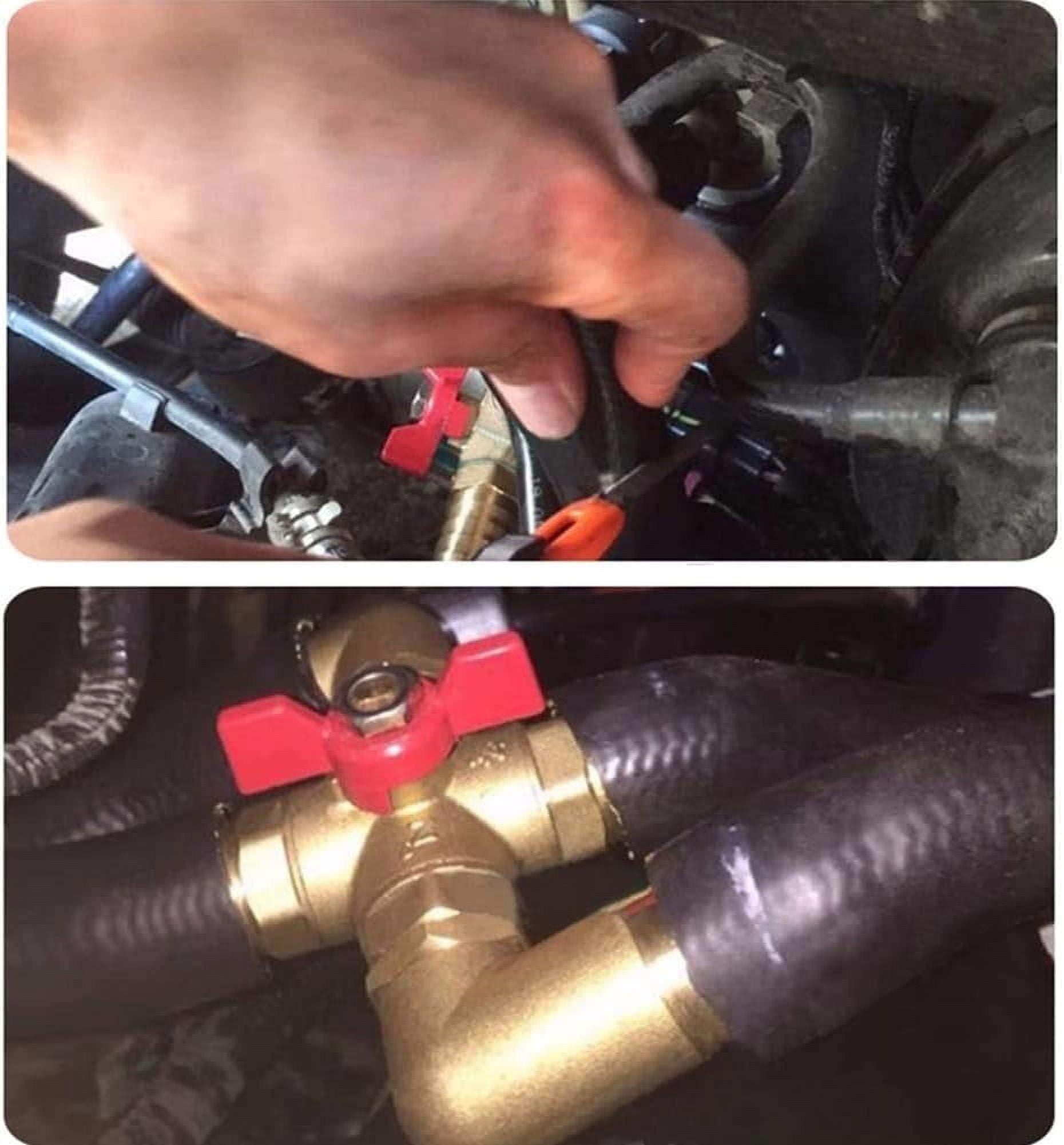 COM1950s Gas Heaters for Indoor Use,4-Way Integrated Car Heating Water Manual Control Solid Brass Car Heater Gas Conditioning Ball with 4 Clamps of 5/8 Inch