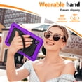 thumbnail image 3 of Case for Samsung Galaxy Tab A9 2023 8.7 inch, 360 Rotating Stand Handle Shoulder Strap Heavy Duty Shockproof Cover, Purple, 3 of 7
