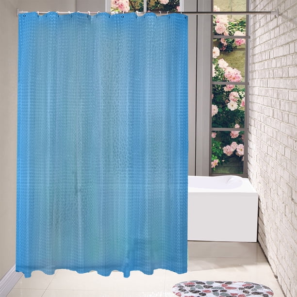 Rideau de douche anti-moisissure 180 x 200 cm, semi-transparent, en EVA, imperméable, lavable, 3D, avec 12 anneaux, rideau de salle de bain | Leroy Merlin