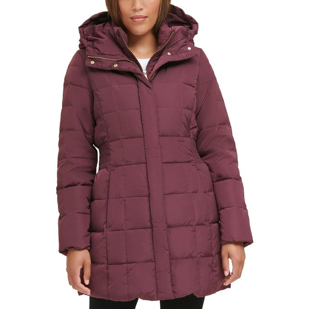 Cole Haan Women s Quilted Mid Length Down Puffer Coat with Attached Hood Walmart