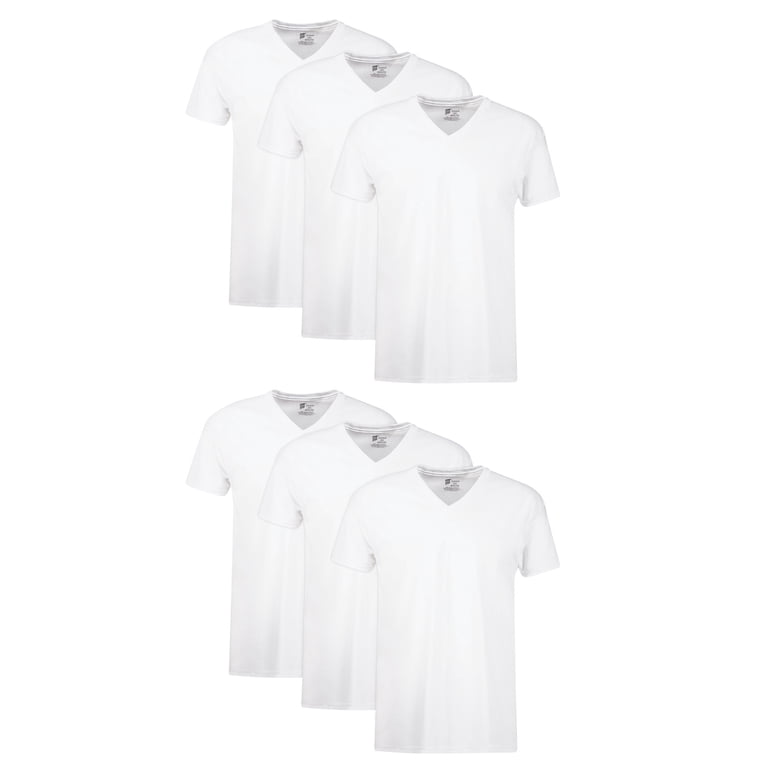 Hanes Men's White V-Neck Undershirt 6-Pack photo 1