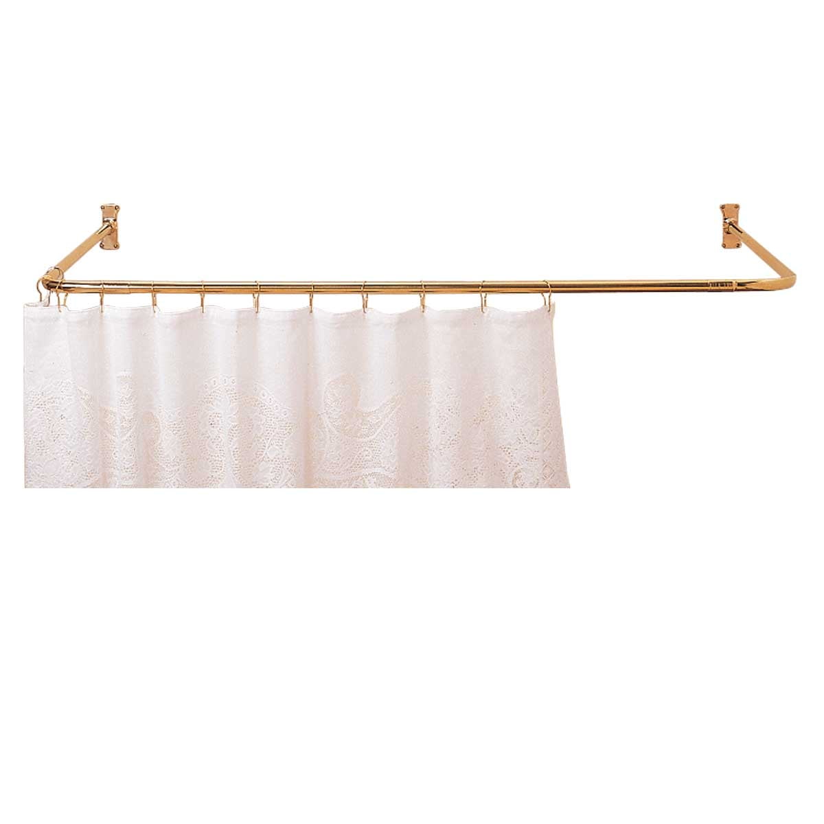 Shower Curtain Rod Bright Solid Brass 3, Vintage Shower Curtain Rail
