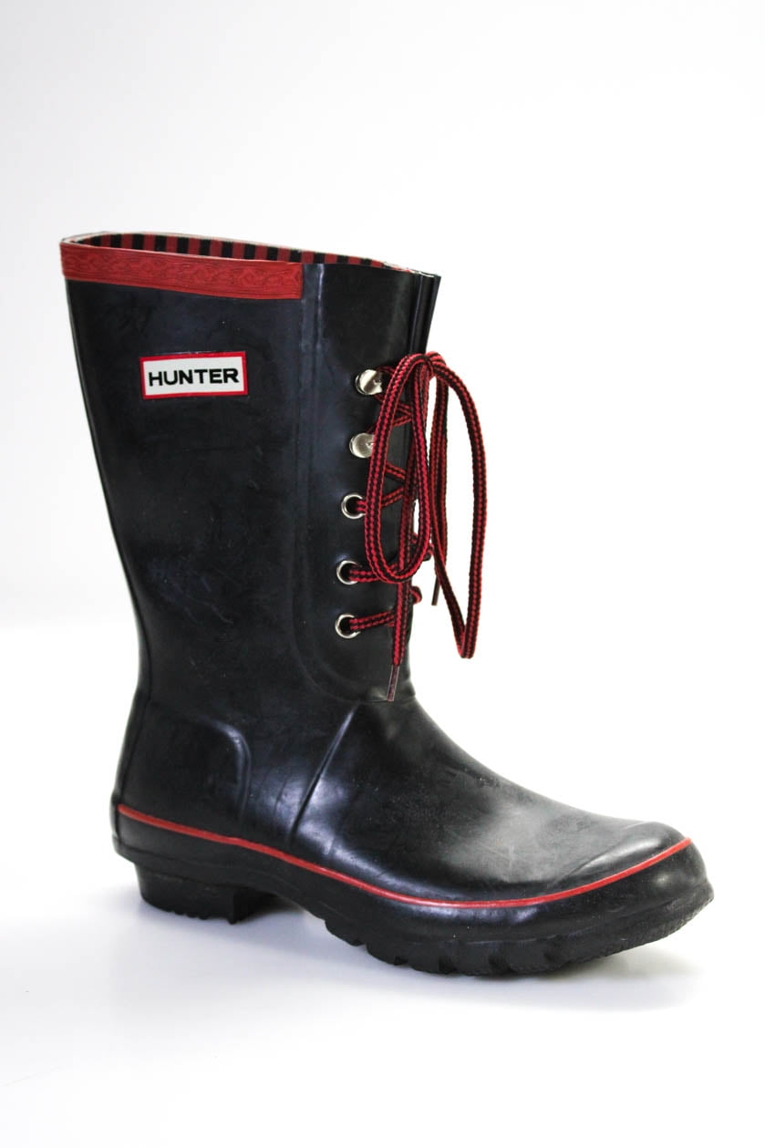 Pre owned Hunter Womens Rubber Lace Up Rainboots Bahrain Ubuy