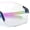 Slate Blue - Purple Mirror, variant on Photochromic Clear to Dark Mirrored Sport Shield Wrap Rimless Sunglasses [Black Blue - Blue Mirror]