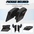 thumbnail image 6 of Kojem 5'' Extended Hard Saddle Bags for 1993-2013 Harley Davidson Road King Glide Softail All Touring Models (Stretched Vivid Black W/Lid & Latch Key), 6 of 13