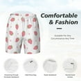 thumbnail image 6 of Picia Hand Drawn Strawberry pattern Mens Swim Trunks with Compression Liner Stretch Beach Shorts Quick Dry with Zipper Pockets No-Chafing Board Shorts-Small, 6 of 9
