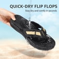 thumbnail image 6 of Flip Flops for Women with Arch Support - Flip Flops - Memory Foam - All Black - Size 6, 6 of 7