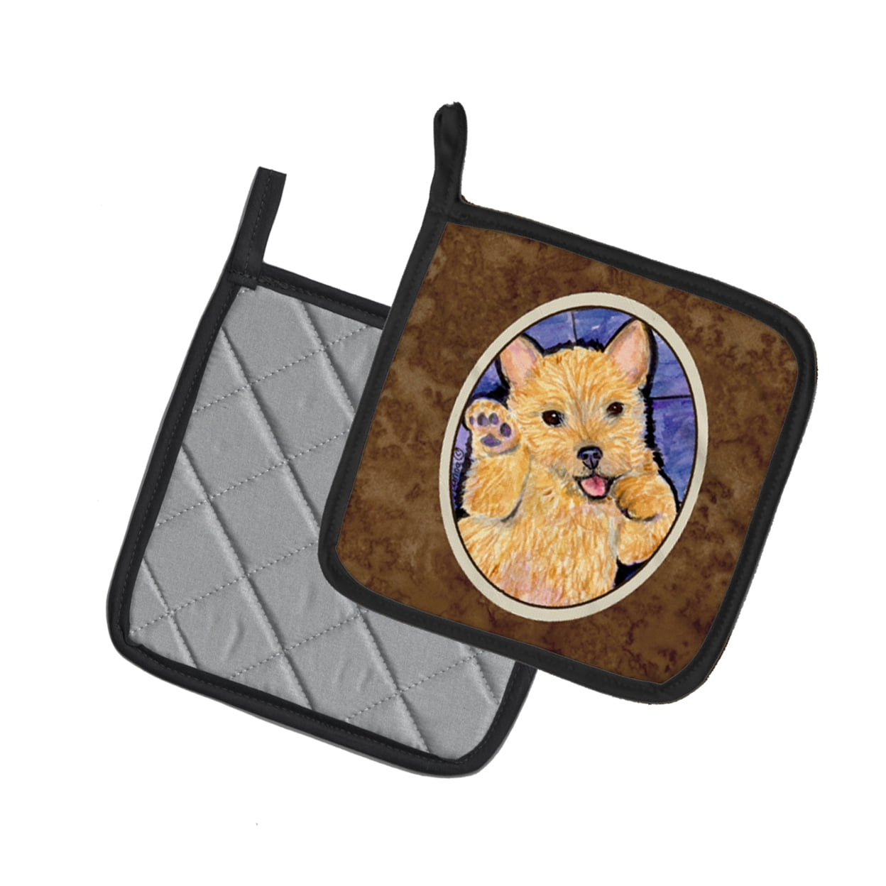 Carolines Treasures SS8911PTHD Norwich Terrier Pair of Pot Holders, 7.5HX7.5W, multicolor