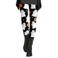 thumbnail image 5 of Hkoxplj Halloween Leggings for Women Cotton Blend High Waist Printed Leggings Bat Ghost Pumpkin Funny Novelty Casual Workout Stretch Pants Festival Party Tights All Season Athletic Leggings, 5 of 6
