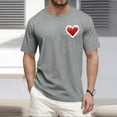 thumbnail image 2 of LWavelet Watercolor Stroke Heart Men's T-Shirt Ideal for Casual Outings and Everyday Style Gray S, 2 of 4