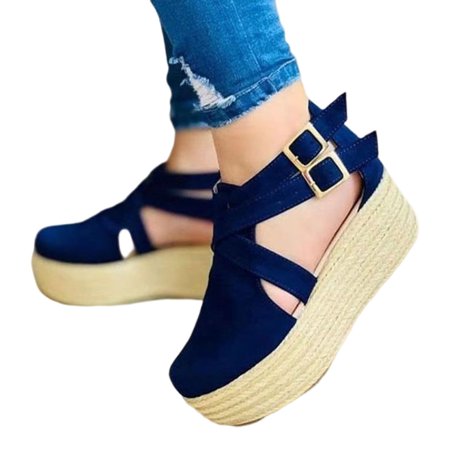 

Height Increase Slope Heel Sandals with Round Head Cool Openwork Shoes for Birthday Party Adult Ceremony