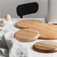 thumbnail image 4 of 4pcs Wooden Plates Multipurpose Serving Round Dishes Easy to Clean Reusable Serving Tray for Home Kitchen Restaurant Party Banquet, 4 of 9