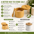 thumbnail image 4 of Salt Cellar with Mini Spoon - Round Salt Container with Swivel Magnetic Closure Lid for Convenient Storage of Various Salts and Spices, Bamboo, 4 of 7