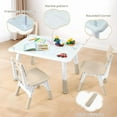 thumbnail image 4 of HLL Toddler Table and 2 Chairs Set, Height Adjustable Kids Table and Chair Set, 31.5''L x 23.6''W, Marble Pattern & Graffiti Desktop, Children Multi-Activity Table for Home/Daycare/Classroom Natural, 4 of 8