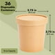 thumbnail image 5 of Paquete de 36 recipientes desechables para sopa con tapa, 16 oz, para llevar, para helado, preparación de comidas, alimentos fríos y calientes, avena, papel kraft (4 x 4 pulgadas), 5 of 8