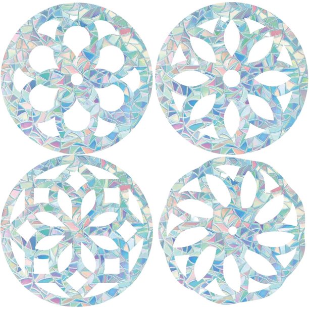 16 pegatinas de mandala para ventana, 4 estilos, pegatinas de flor de la vida, pegatinas de arcoíris grandes, pegatinas decorativas 3D para ventana, notas musicales, pegatinas anticolisión para
