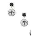 thumbnail image 2 of Delight Jewelry Silvertone Domed Black DH Black Crystal Clip on Earrings, 2 of 5