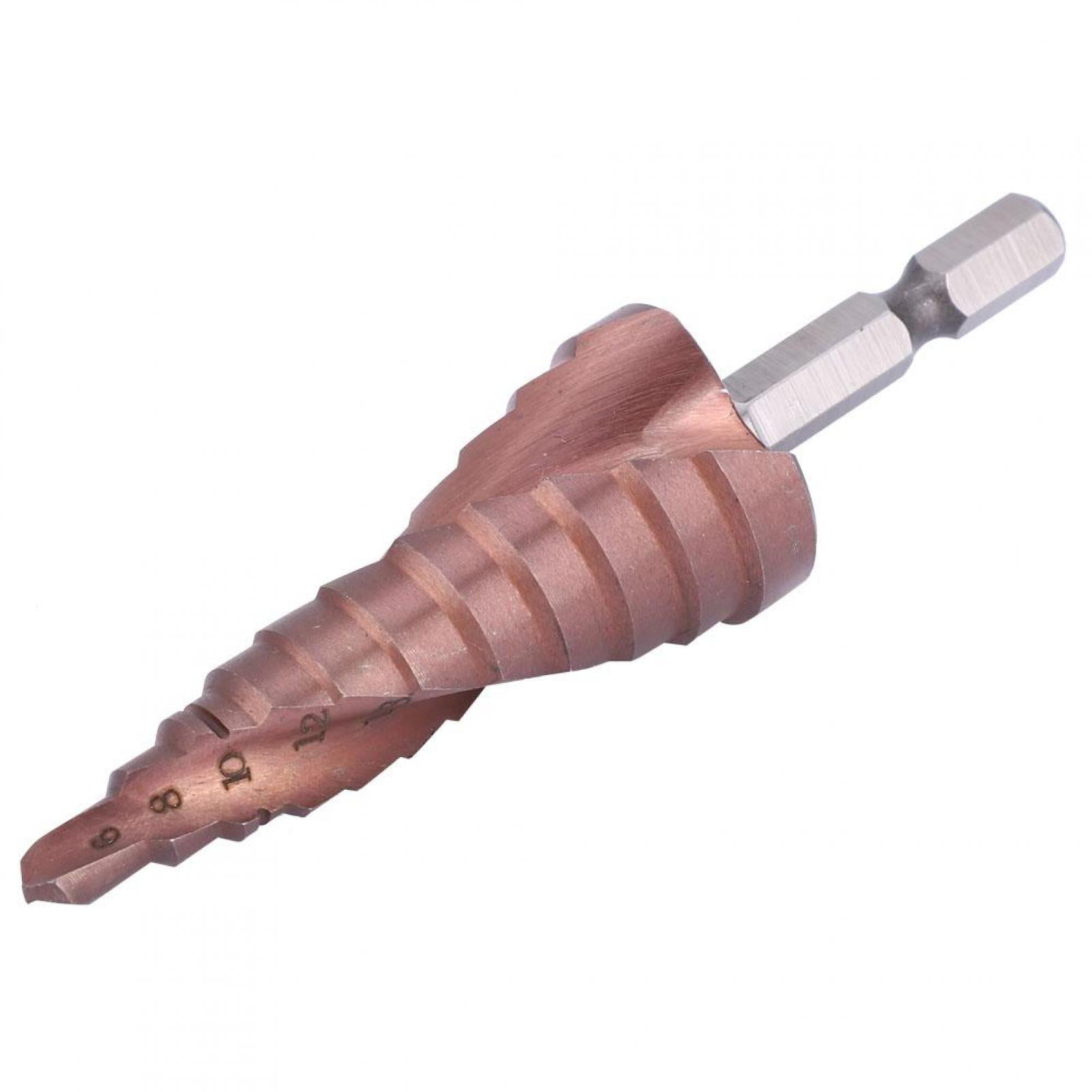 4-22 Step Drill Bit for Perforating Various Materials No Need for Center Punch Not Easy to Break Cobalt Coating High Strength High Speed Steel Drill Bit