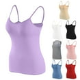 thumbnail image 2 of Womens Cotton Cami Top with Built in Support Bra Plain Camisole for Everyday Use, 2 of 9