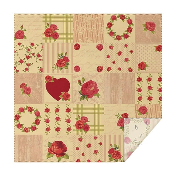 Pioneer Flower Floral Print Pattern Square Tablecloth,Waterproof Square Table Cover,Wipeable Spillproof Washable Table Cover for Home Kitchen Party Decor 42"X42"(107x107cm)