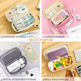 thumbnail image 6 of Big Capacity Pencil Pen Case Simple Stationery Bag College Office Organizer Green, 6 of 7