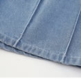 thumbnail image 4 of LYMAYTER 5-14Y Girls Teen Girls Button Front Denim Skort A Line Casual Summer Regular Fit Skort, 4 of 8