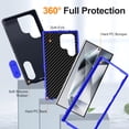 thumbnail image 3 of Decase for Samsung Galaxy S24 Ultra,Hybrid Protective Case [Hard PC + Soft TPU] Cover with Hidden Kickstand,Military Grade Shockproof Phone Case for Galaxy S24 Ultra,Darkblue+Blue, 3 of 8