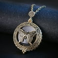 thumbnail image 4 of Butterfly Hollow out Locket Vintage Magnifying Glass Necklace Pendant Antique Gold  Jewelry, J-436, 4 of 5