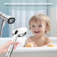 thumbnail image 4 of Digital Display Adapter Shower Head Holder Home Bathroom Electroplating Dual Display Temperature Readings Digital Shower, 4 of 5