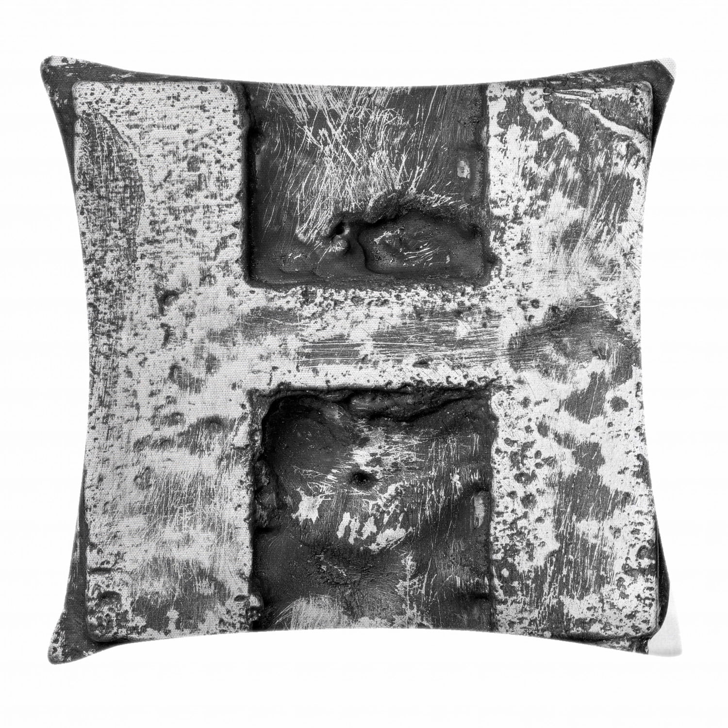 Letter H Throw Pillow Cushion Cover, Victorian Stylized Capital H Font