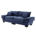 thumbnail image 3 of Corduroy Sofa Sleeper Couch Loveseat Sofa with Pillows Comfy Upholstered Deep Seat Sofa for Bedroom,Living Room,Office,Dorm-Blue Corduroy, 3 of 9