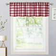 thumbnail image 2 of GlowSol 56"W x 15"L Cafe Valances Buffalo Check Valance Light Filtering Kitchen Curtain Valance for Bathroom, Red White, 1 Panel, 2 of 6