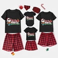 thumbnail image 2 of Pijamas familiares a juego de Navidad, conjuntos de Pijamas cortos de Papá Noel Hustle en julio, negro y rojo, 2 of 3