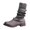 Gray, variant on asdoklhq Womens Waterproof Work Boots,Autumn Winter Women Square Heel Low Heel Mid Tube Belt Buckle Sock Boots