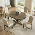 thumbnail image 3 of Harper & Bright Designs Extendable Dining Table Set for 4 Upholstered Chairs Functional Retro Style Table for Dining Room Kitchen, Natural Wood Wash, 3 of 13