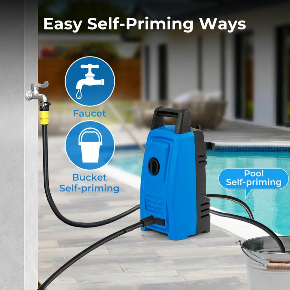 Topcobe 1900 PSI 1.8 GPM Electric Pressure Washer with 4 Quick Connect Nozzles, Practical Tools, High Quality-Blue