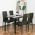 thumbnail image 7 of PayLessHere Dining Room Table Set 5-Piece with 4 Faux Leather Metal Frame Chairs,Black Glass, 7 of 7