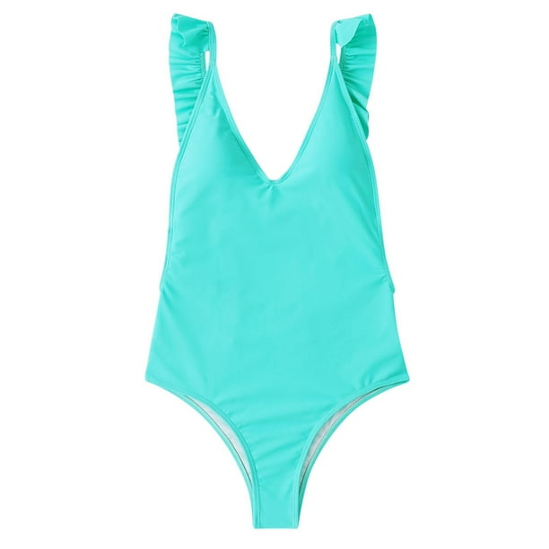 Swimsuit Women 1 Piece bingtank Suits Shirred Vintage Up Training