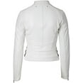 thumbnail image 2 of Veste Blanche en Cuir pour Femmes, Veste de Motard en Cuir pour Femmes, Veste de Moto en Cuir pour Femmes, Veste de Conduite en Cuir Blanc pour Femmes Taille TP, 2 of 3