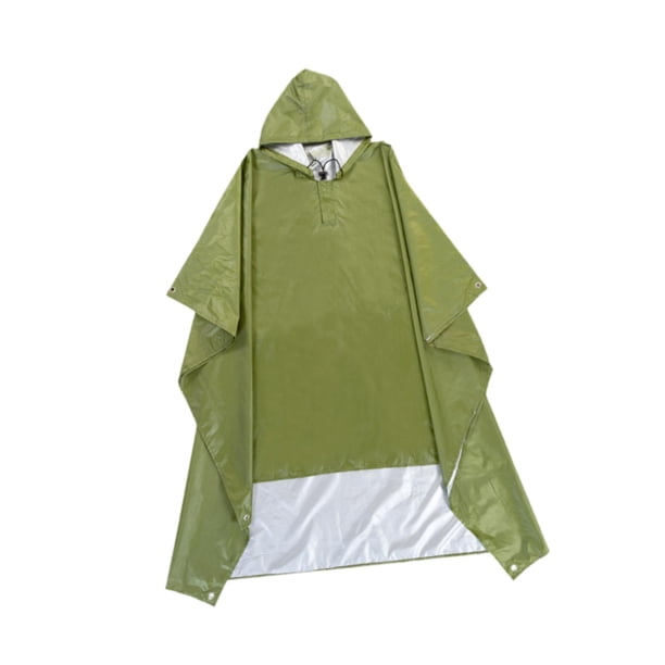 Poncho de lluvia con capucha Yinane impermeable portátil jersey chaqueta abrigo para la lluvia Verde