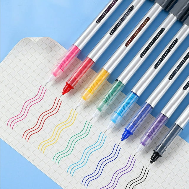 RRJ 8pcs 0.5mm Colored Gel Pens, 40ml Liquid Ink Refill Rollerball Pens, Fine Point Multicolor Pens for Note Taking Journaling, Plastic Office Study Supplies, Smooth Writing Pens for Study Adults
